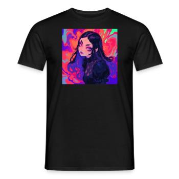 Anime, Gothic Girl, Waifu, Japan - Men's T-Shirt - black - Front - AI Model Male 178 light (178cm)