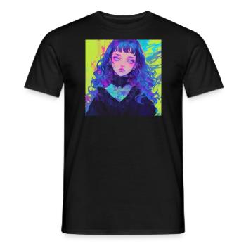Anime, Gothic Girl, Waifu, Japan - Men's T-Shirt - black - Front - AI Model Male 178 light (178cm)