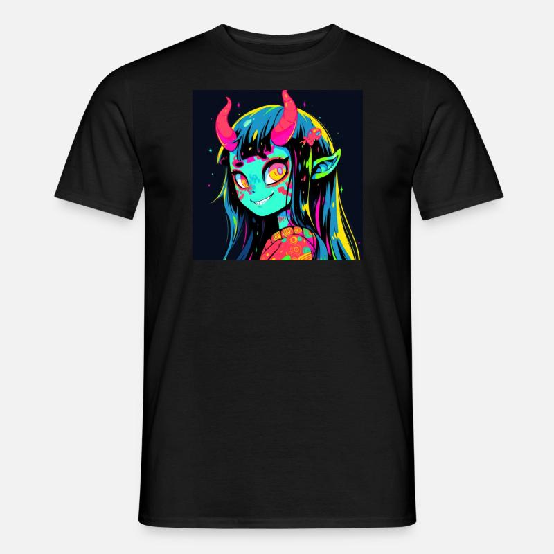 anime demon, waifu, japan - Männer T-Shirt - Schwarz