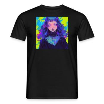 Anime, Gothic Girl, Waifu, Japan - Men's T-Shirt - black - Front - AI Model Male 178 light (178cm)