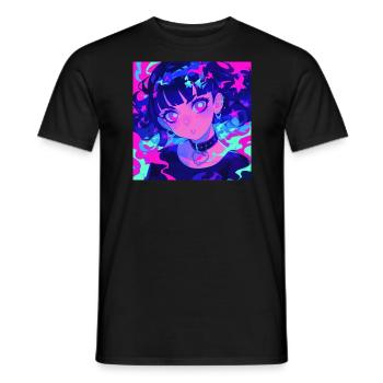 Anime, Gothic Girl, Waifu, Japan - Men's T-Shirt - black - Front - AI Model Male 178 light (178cm)