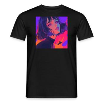 Anime, Gothic Girl, Waifu, Japan - Men's T-Shirt - black - Front - AI Model Male 178 light (178cm)