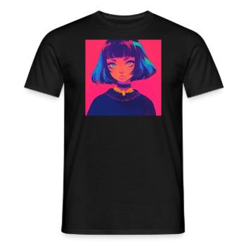 Anime, Gothic Girl, Waifu, Japan - Men's T-Shirt - black - Front - AI Model Male 178 light (178cm)