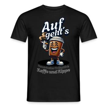 Auf geht´s Bauarbeiter Frühstück Kaffee und Kippe - Männer T-Shirt - Schwarz - Vorne - AI Model Male 178 light (178cm)
