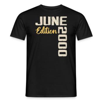Né(e) en Juin 2000 Cadeau Juin 2000 Anniversaire - T-shirt homme - noir - Devant - AI Model Male 178 light (178cm)