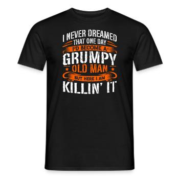 Grand-père grand-père disant humour devenir un vieil homme - T-shirt homme - noir - Devant - AI Model Male 178 light (178cm)