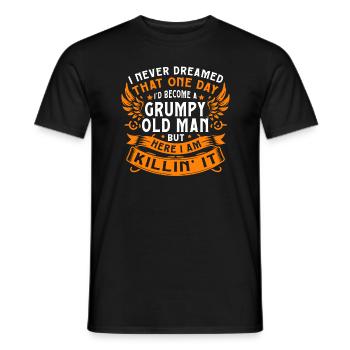 Grand-père grand-père disant humour devenir un vieil homme - T-shirt homme - noir - Devant - AI Model Male 178 light (178cm)