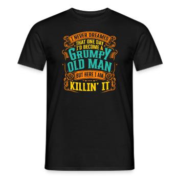 Idée de cadeau grand-père grand-père Devenez un vieil homme - T-shirt homme - noir - Devant - AI Model Male 178 light (178cm)