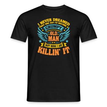 Grand-père Grand-père Humour drôle Devenir un vieil homme - T-shirt homme - noir - Devant - AI Model Male 178 light (178cm)