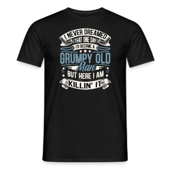 Idée de cadeau grand-père grand-père Devenez un vieil homme - T-shirt homme - noir - Devant - AI Model Male 178 light (178cm)