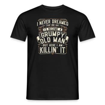 Grand-père grand-père disant humour devenir un vieil homme - T-shirt homme - noir - Devant - AI Model Male 178 light (178cm)