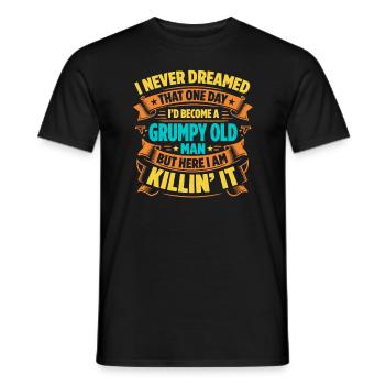 Idée de cadeau grand-père grand-père Devenez un vieil homme - T-shirt homme - noir - Devant - AI Model Male 178 light (178cm)