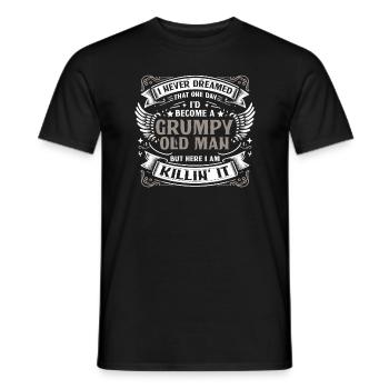 Grand-père Grand-père Humour Drôle Devenir un vieil homme - T-shirt homme - noir - Devant - AI Model Male 178 light (178cm)