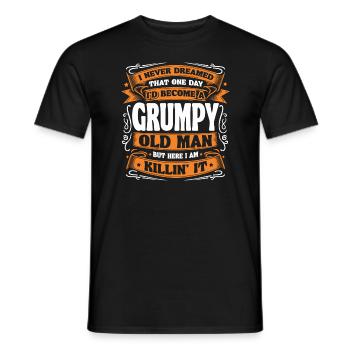 Grand-père grand-père à la retraite Devenez un vieil homme - T-shirt homme - noir - Devant - AI Model Male 178 light (178cm)
