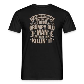 Grandpa Grandfather Retirement Become A Grumpy Old Man - Men's T-Shirt - black - Front - AI Model Male 178 light (178cm)