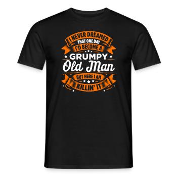 Grandpa Grandfather Retirement Become A Grumpy Old Man - Men's T-Shirt - black - Front - AI Model Male 178 light (178cm)