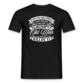 Grandpa Grandfather Retirement Become A Grumpy Old Man - Men's T-Shirt - black - Front - AI Model Male 178 light (178cm)