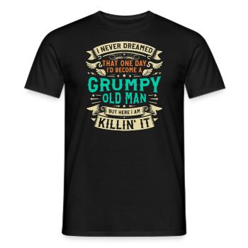 Idée de cadeau grand-père grand-père Devenez un vieil homme - T-shirt homme - noir - Devant - AI Model Male 178 light (178cm)