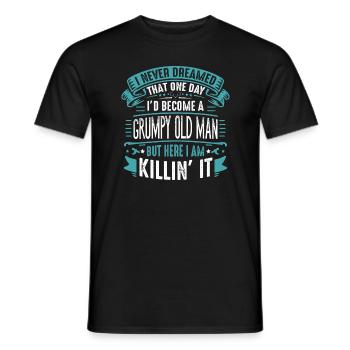 Idée de cadeau grand-père grand-père Devenez un vieil homme - T-shirt homme - noir - Devant - AI Model Male 178 light (178cm)