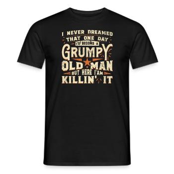Grand-père grand-père à la retraite Devenez un vieil homme - T-shirt homme - noir - Devant - AI Model Male 178 light (178cm)