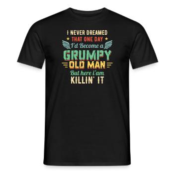 Idée de cadeau grand-père grand-père Devenez un vieil homme - T-shirt homme - noir - Devant - AI Model Male 178 light (178cm)