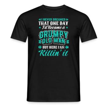 Grandpa Grandfather Retirement Become A Grumpy Old Man - Men's T-Shirt - black - Front - AI Model Male 178 light (178cm)