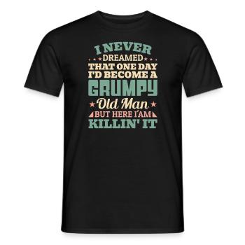 Idée de cadeau grand-père grand-père Devenez un vieil homme - T-shirt homme - noir - Devant - AI Model Male 178 light (178cm)
