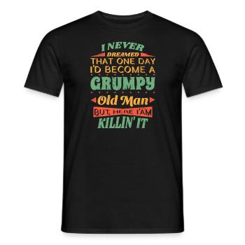 Grandpa Grandfather Retirement Become A Grumpy Old Man - Men's T-Shirt - black - Front - AI Model Male 178 light (178cm)