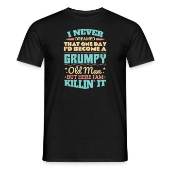 Grand-père grand-père à la retraite Devenez un vieil homme - T-shirt homme - noir - Devant - AI Model Male 178 light (178cm)