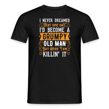 Idée de cadeau grand-père grand-père Devenez un vieil homme - T-shirt homme - noir - Devant - AI Model Male 178 light (178cm)