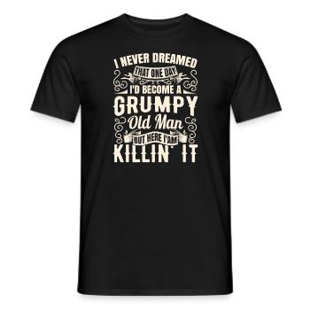 Idée de cadeau grand-père grand-père Devenez un vieil homme - T-shirt homme - noir - Devant - AI Model Male 178 light (178cm)