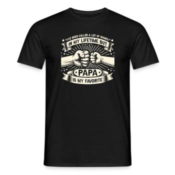 Idée de cadeau papa père fils appelé beaucoup de noms - T-shirt homme - noir - Devant - AI Model Male 178 light (178cm)