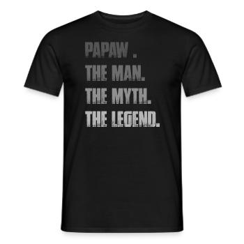 Papa Opa Spruch Papaw The Man The Myth The Legend - Männer T-Shirt - Schwarz - Vorne - AI Model Male 178 light (178cm)