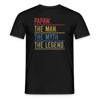 Papa Opa Spruch Papaw The Man The Myth The Legend - Männer T-Shirt - Schwarz - Vorne - AI Model Male 178 light (178cm)