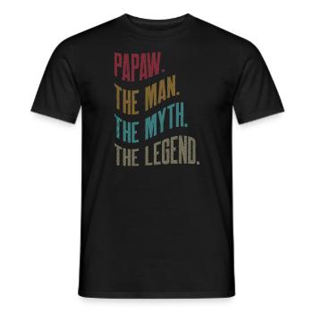 Papa Grand-père disant Papaw L’homme Le mythe La légende - T-shirt homme - noir - Devant - AI Model Male 178 light (178cm)
