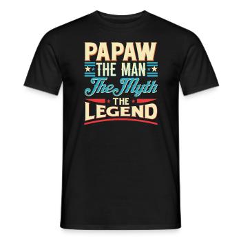 Papa Opa Spruch Papaw The Man The Myth The Legend - Männer T-Shirt - Schwarz - Vorne - AI Model Male 178 light (178cm)
