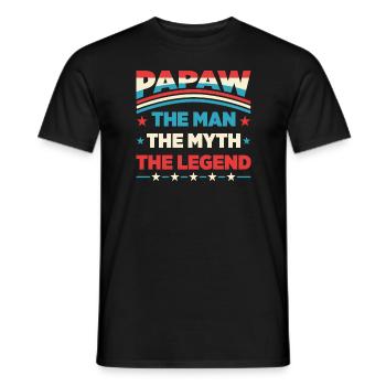 Papa Opa Spruch Papaw The Man The Myth The Legend - Männer T-Shirt - Schwarz - Vorne - AI Model Male 178 light (178cm)