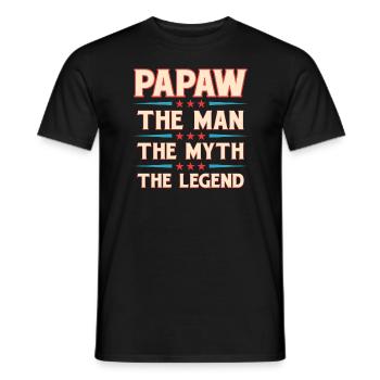 Papa Grand-père Idée Cadeau Papaw Dire Humour Père - T-shirt homme - noir - Devant - AI Model Male 178 light (178cm)