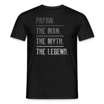 Papa Grand-père Idée Cadeau Papaw Dire Humour Père - T-shirt homme - noir - Devant - AI Model Male 178 light (178cm)