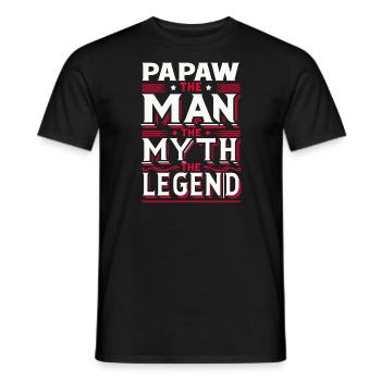 Papa Opa Spruch Papaw The Man The Myth The Legend - Männer T-Shirt - Schwarz - Vorne - AI Model Male 178 light (178cm)