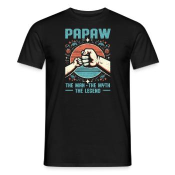 Papa Père Grand-père Idée Cadeau Papaw Dire Humour - T-shirt homme - noir - Devant - AI Model Male 178 light (178cm)