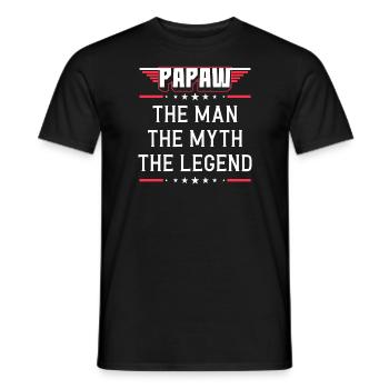 Papa Père Grand-père Idée Cadeau Papaw Dire Humour - T-shirt homme - noir - Devant - AI Model Male 178 light (178cm)