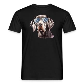 Weimaraner, hund, Sonnenbrille, sommer - Männer T-Shirt - Schwarz - Vorne - AI Model Male 178 light (178cm)