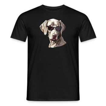 Weimaraner, Hund, Sonnenbrille, Sommer - Männer T-Shirt - Schwarz - Vorne - AI Model Male 178 light (178cm)