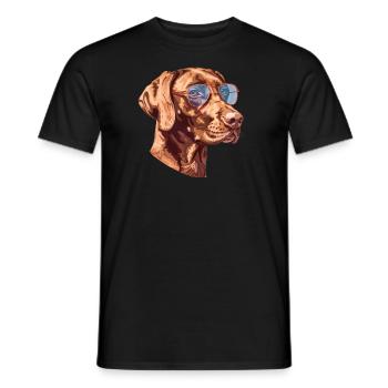 Short-haired Hungarian Pointing Dog, Vizsla - Men's T-Shirt - black - Front - AI Model Male 178 light (178cm)
