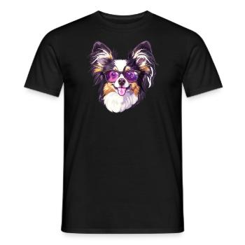 Continental Miniature Spaniel Papillon - Men's T-Shirt - black - Front - AI Model Male 178 light (178cm)