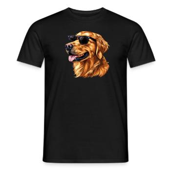 Golden Retriever, Dog, Sunglasses, Summer - Men's T-Shirt - black - Front - AI Model Male 178 light (178cm)