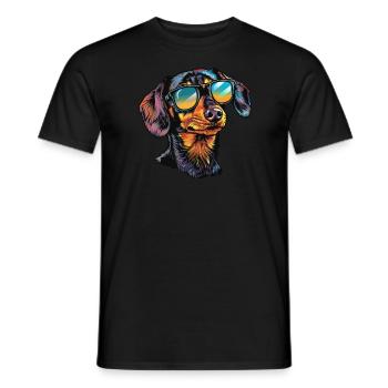 Dackel Sommer Sonnenbrille - Männer T-Shirt - Schwarz - Vorne - AI Model Male 178 light (178cm)