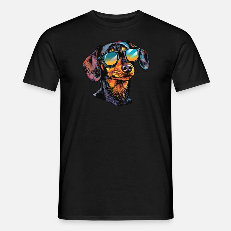 Dachshund Summer Sunglasses - Men’s T-shirt - black