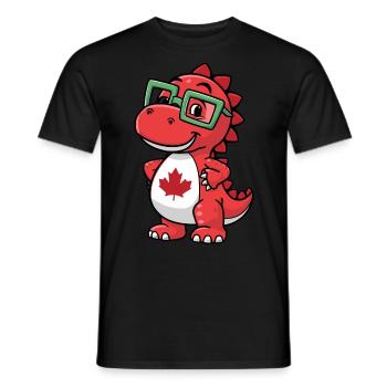 Niedlicher kanadischer Dinosaurier mit Brille für - Männer T-Shirt - Schwarz - Vorne - AI Model Male 178 light (178cm)
